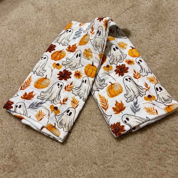 Halloween Ghost and Pumpkin Print kitchen towel Set - Picture 1 of 4
